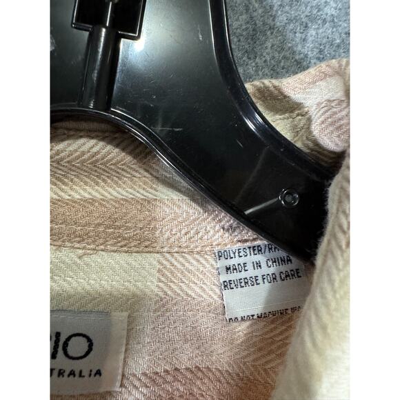 maurio designed in australia Shirt Women Large Pink Plaid flannel Relax Oversize - Picture 3 of 8